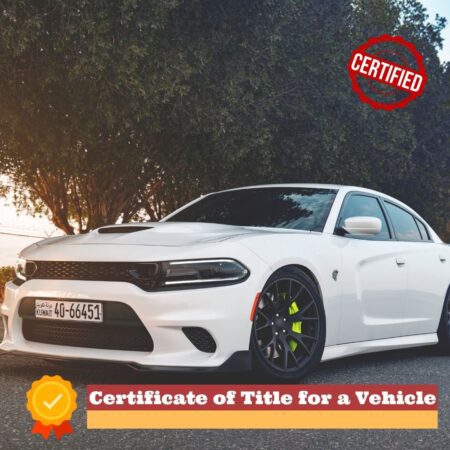 Certificate of Title for a Vehicle